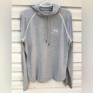 UA Velocity Wordmark Women’s Hoodie. Grey w/white accents. Size XL.  #1362868